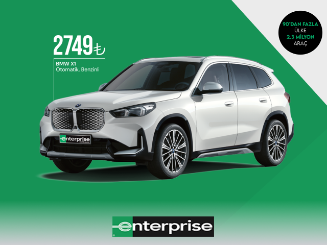 Enterprise’da BMW IX1 Elektrikli, Otomatik 2.749 TL’den kiralama ayrıcalığı!