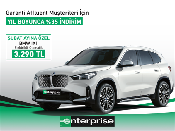 Enterprise‘da BMW IX1 Elektrikli Otomatik 2890 TL’den kiralama ayrıcalığı!
